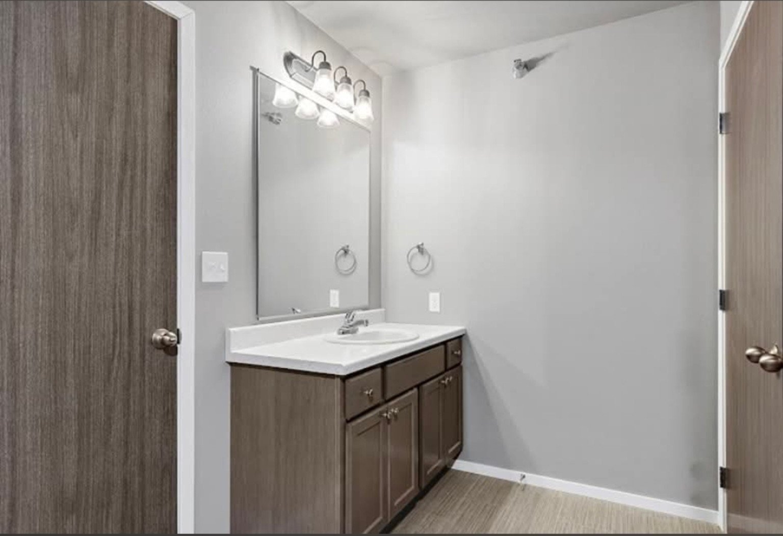 Post-construction cleaned bathroom